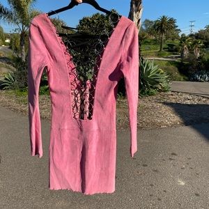 Jitrois Pink Leather Dress S